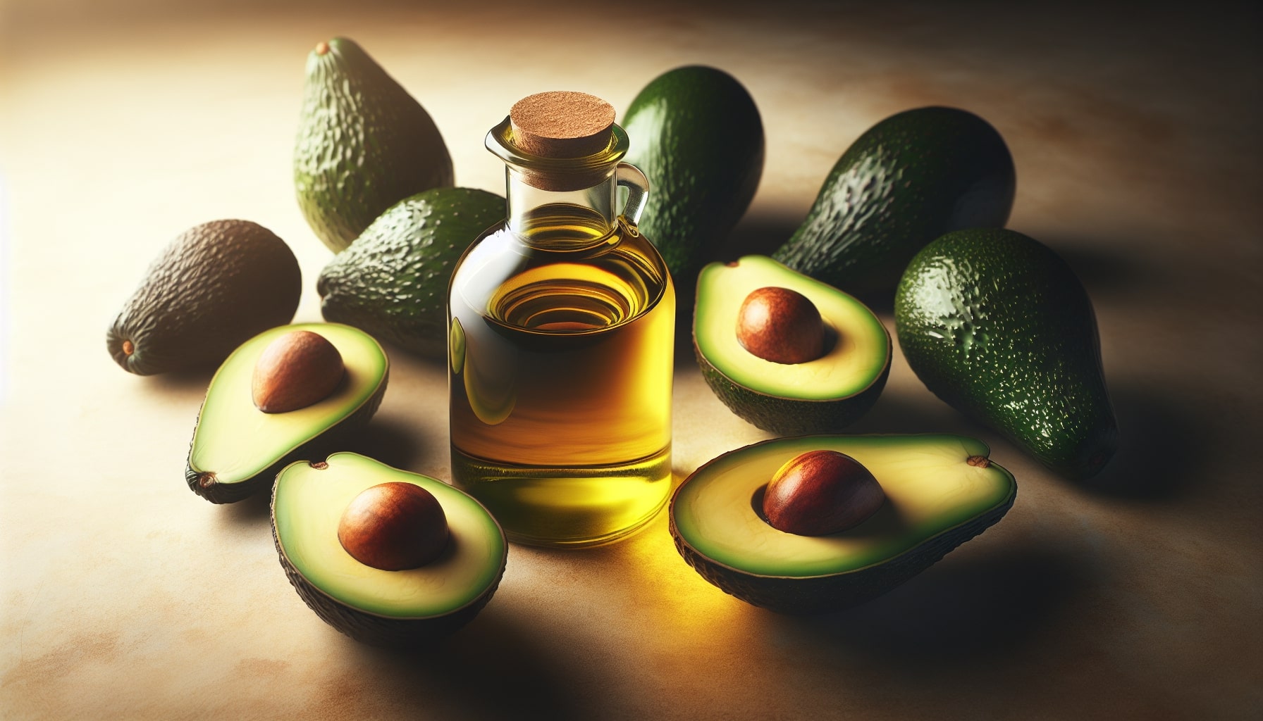 Avokadoolja är en naturlig olja som pressas från köttet av avokadofrukten.